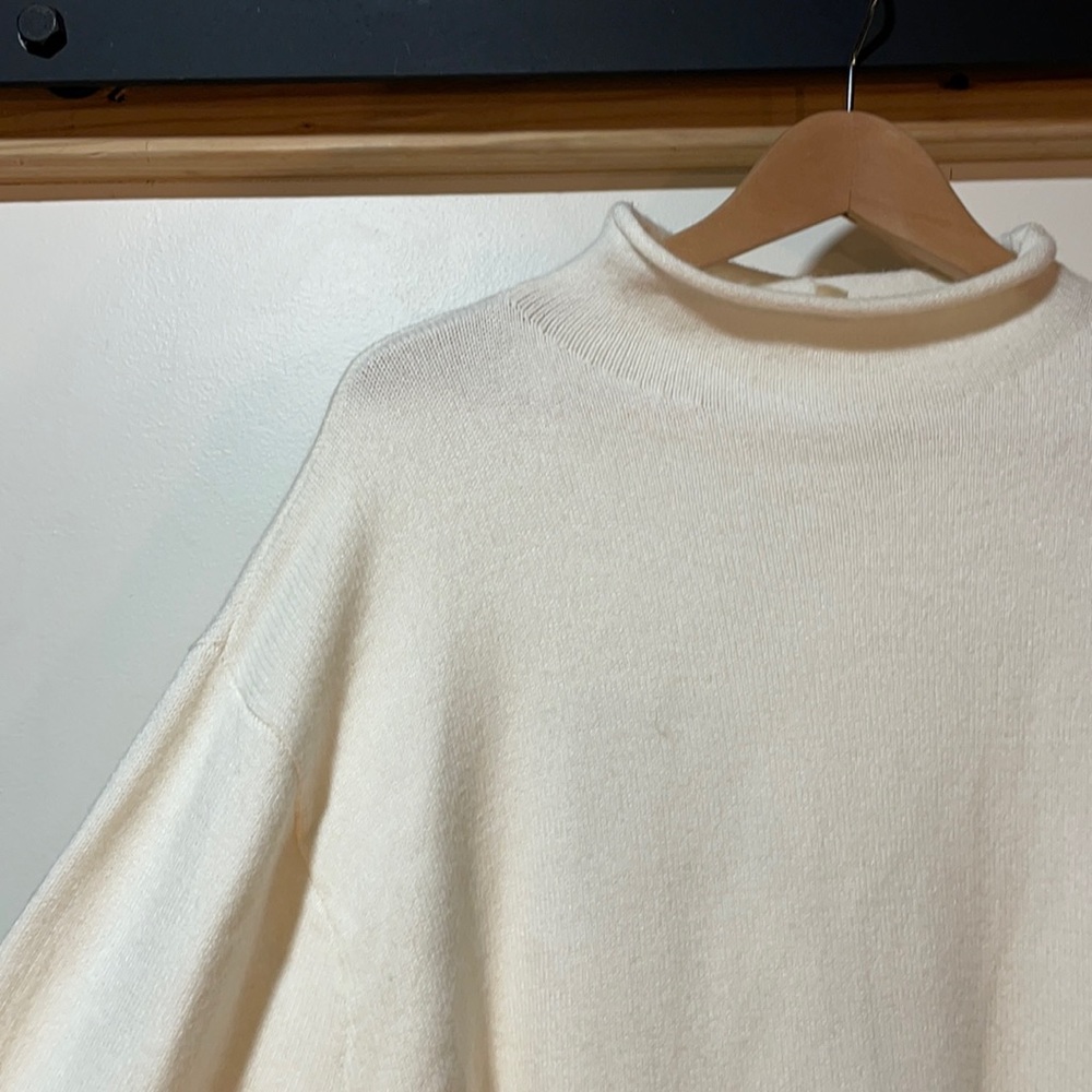 Anthropologie Moth Long Cream Mockneck Sweater - Size Medium